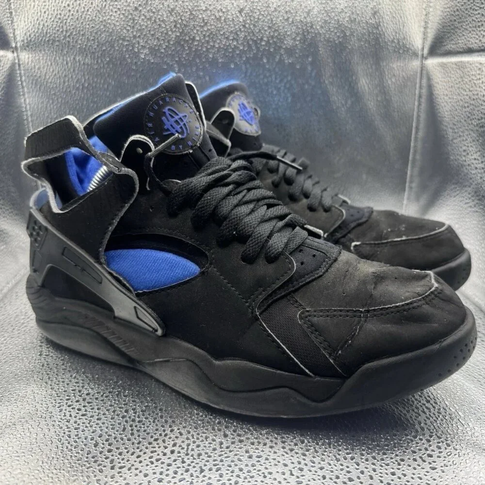 RARE 🚀 Size 10 - Vintage 2003 Nike Air Huarache Black/Blue‎ Colorway 305439-041